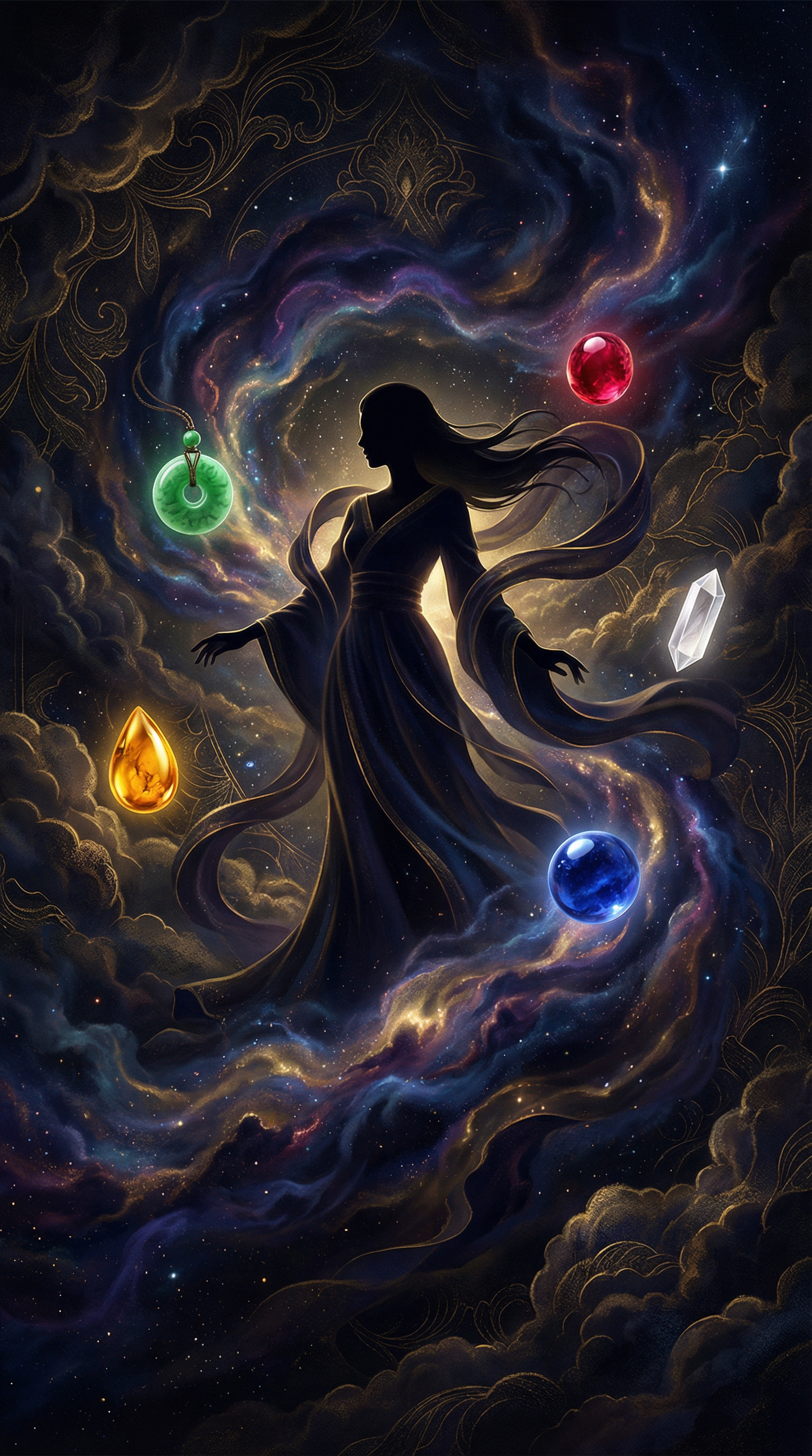 Nuwa Goddess with Five Elements